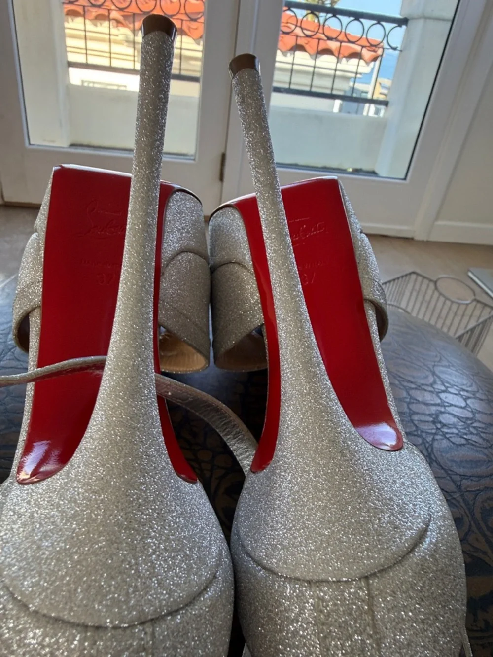 Christian Louboutin Glitter 150 Silver Pumps - Picture 9 of 17